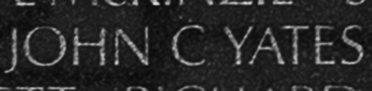 2nd Lieutenant John Charles Yates' name inscribed on The Wall.